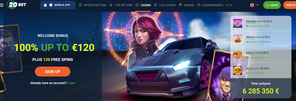 20Bet Kaszinó Képernyőkép